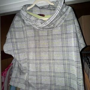 Plaid Cowl Neck Women's Blouse
